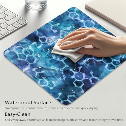 Chemical Structures and Formulas Mouse Pad, Science Design Blue Desk Mat
