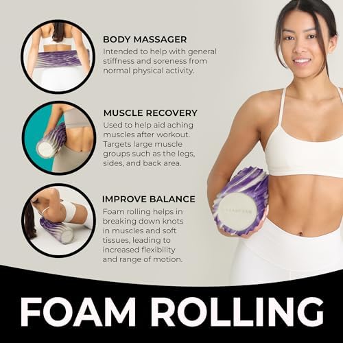 Oceanfoam Tidal Roller - Massage Foam Roller for Exercise (Purple Marbled)