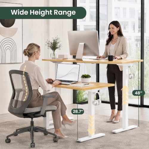 Electric Standing Desk,55in for Home,Office,Gaming,Oak
