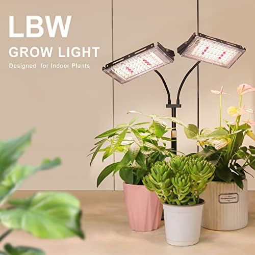 LBW Grow Light for Indoor Plant,Full Spectrum Dual Heads Desk Plant Light