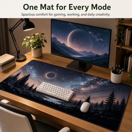 XL Desk Mat 31.5x15.7Inch Galaxy Starry Sky Mouse Pad,Large Gaming Desk Pad