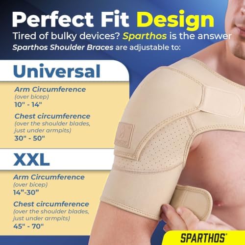 Sparthos Rotator Cuff Shoulder Brace for Women & Men - Support - Beige-XXL