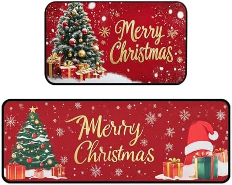 Kitchen Mats for Floor, 2PCS Non-Slip Anti Fatigue Cushioned Waterproof Kitchen Runner Rug,Comfort Washable Absorbent Kitchen Floor Mats for Office Laundry Home Farmhouse Sink
