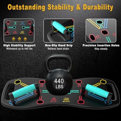HOTWAVE Push Up Board, Portable Pushup Board for Men, Foldable Push Up Bar
