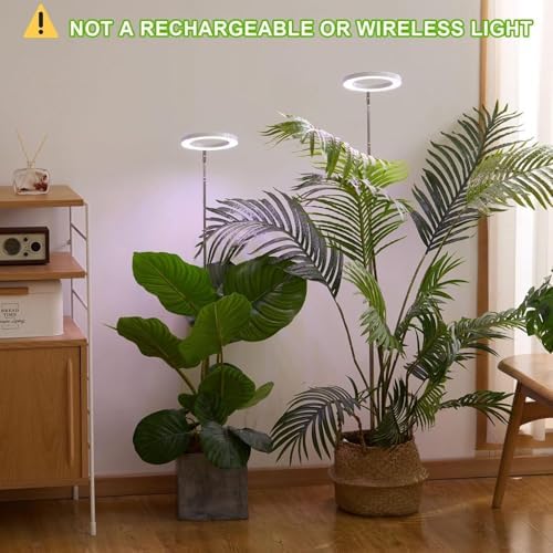yadoker Plant Grow Light,LED Growing Light Full Spectrum for Indoor Plants,Aluminum Black Plant Lights,Height Adjustable, Automatic Timer, 5V Low Safe Voltage