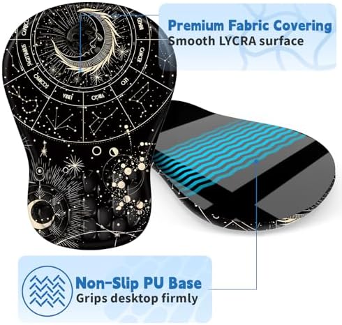 YIWEI Ergonomic Mouse Pad with Wrist Rest for Carpal Tunnel Pain Relief