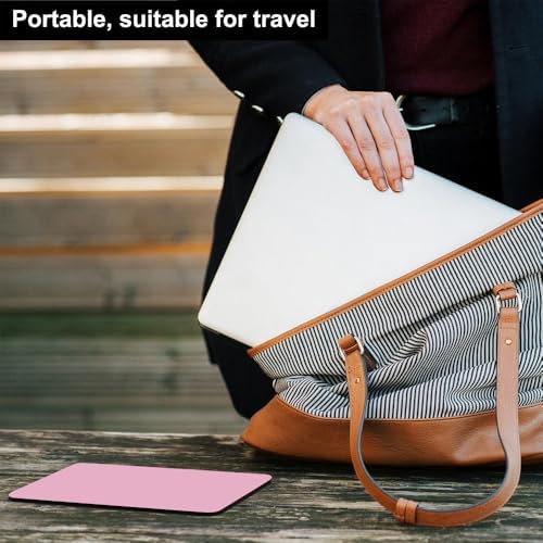 Small Mouse Pad, 6 x 8 Inch Mini Mouse Pad for Keyboard Tray Laptop Wireless Mouse Home Office Travel, Portable & Washable (Pink)