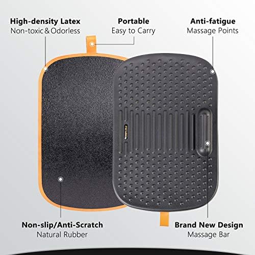 FEZIBO Standing Desk Mat with Anti Fatigue Bar