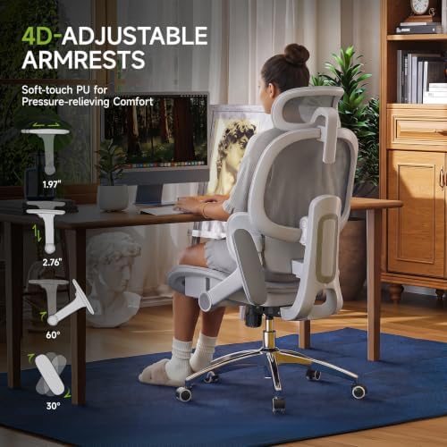 X19 Ergonomic Office Chair, 3-Zone Lumbar for Back Pain Relief