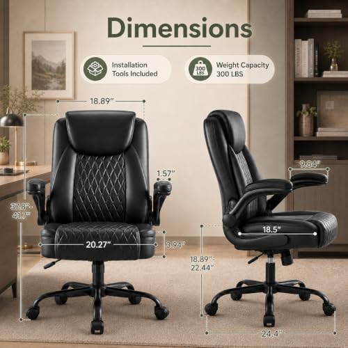 GTPLAYER Black Office Desk Chair with 90° Flip-up Arm, 10 Pack