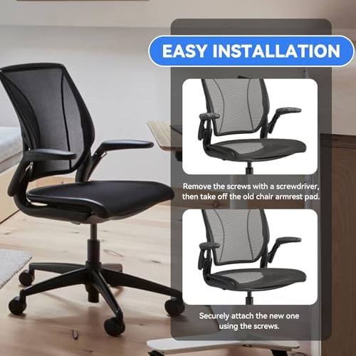 Arm Pads Caps Replacement for Humanscale Diffrient World Office Chair, only Compatible with Height Adjustable Arms