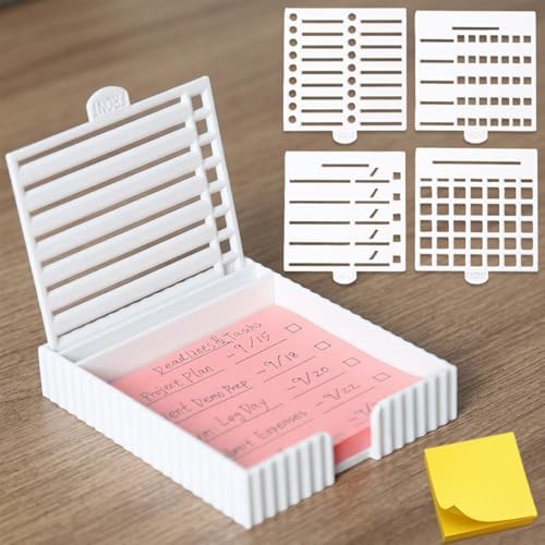 Sticky Note Stencil and Holder Compatible with 3x3 Post-It Notes