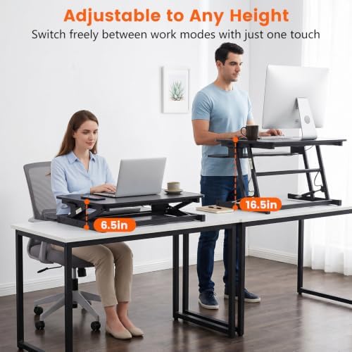 PayLessHere 32" Standing Desk Converter,Height Adjustable Desk Riser