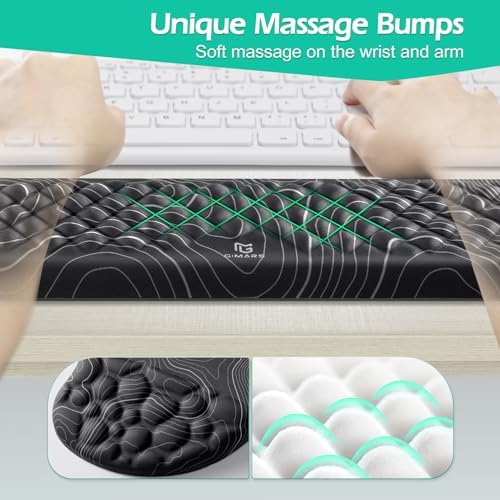 Gimars Upgrade Ergonomic Ultra-Soft Foam Keyboard Mouse Pad Wrist Rest Set, Smooth &Enlarge Wrist Support for Pain Relief, Computer, Laptop, Mac, Gaming, Office