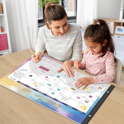 Large Desk Calendar 2026-2027,Jul 2026-Dec 2027,Gannyfer 18-Month Calendar