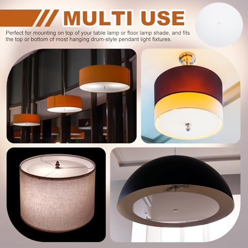 PATIKIL Lampshade Diffuser, 11" Diameter with 3/8" Center Hole Round Diffuser 2.7mm Thick for Drum Lampshades Pendants Light Fits 11.5-13" Openings, Translucent White