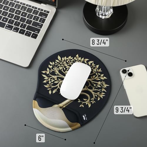 Mr. Pen- Ergonomic Mouse Pad with Wrist Rest, Golden Tree Design