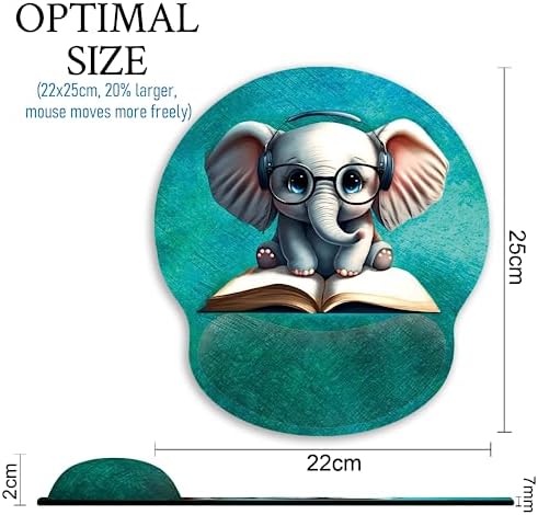 Blusabaca Elephant Mouse Pad Wrist Rest Ergonomic Mousepad Wrist Support