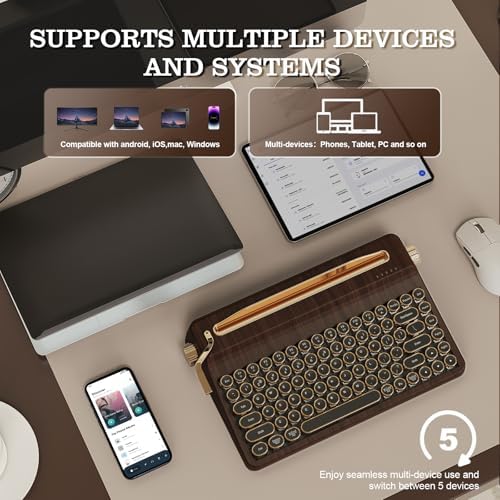 YUNZII QL75 Retro Typewriter Hot Swap RGB Keyboard (Wood, Onyx Switch)