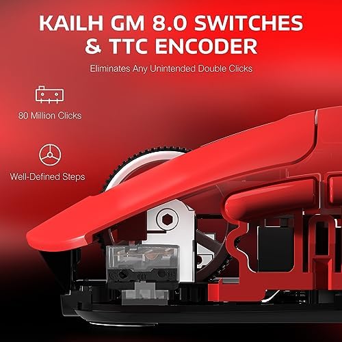 MANBASNAKE Attack Shark X3 49g Ultra-Lightweight Wireless Gaming Mouse, Red