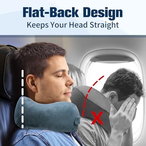 Cirorld Neck Pillow for Traveling, Travel Pillows for Airplanes Light Blue