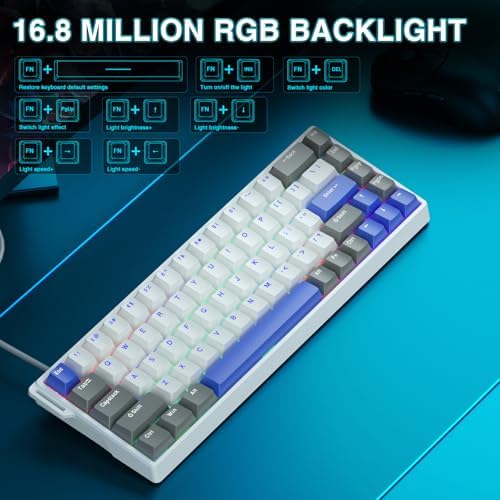 AULA WIN68 HE MAX - Hall Effect Gaming Keyboard with Magnetic Switch, Adjustable Actuation Fast Trigger Mode, 8KHz Polling Rate, RGB Backlit Wired Mechanical Gaming Keyboard 60 Percent Compact Design