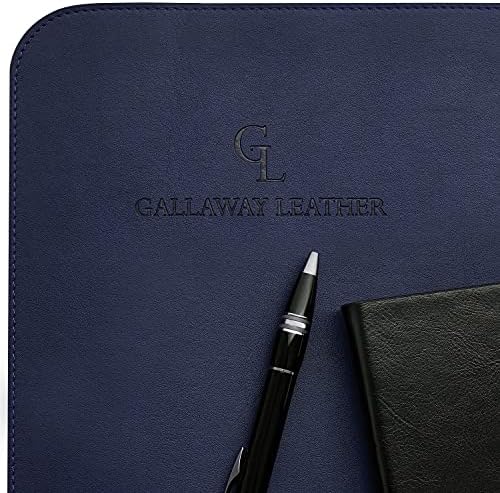 Gallaway Leather Desk Mat,Desk Writing Pad - Office Desk Pad, Large 36" x 17" Navy Blue, Desk Mats on Top of Desks, Gift Ready Elegant Computer Desk Mat Desk Cover Desk Pad Protector PU Leather