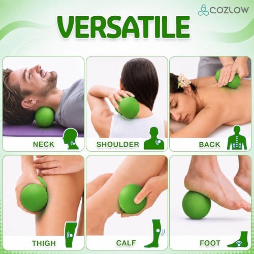 COZLOW Peanut Massage Ball - Deep Tissue Therapy, Pain Relief - Jade Green