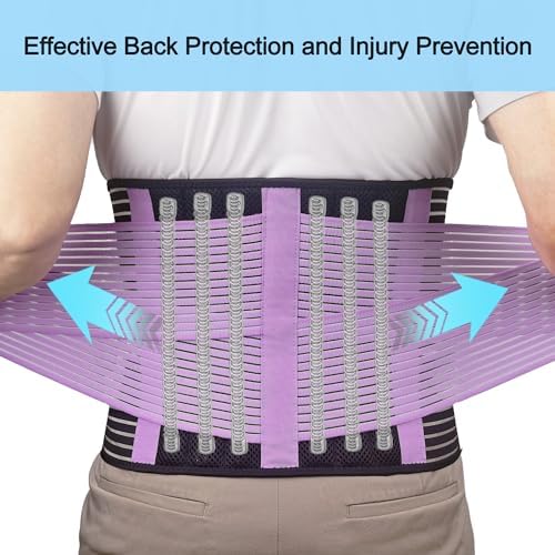 Back Brace for Lower Back Pain, Lumbar Support for Women&Men 02 Purple-XXL