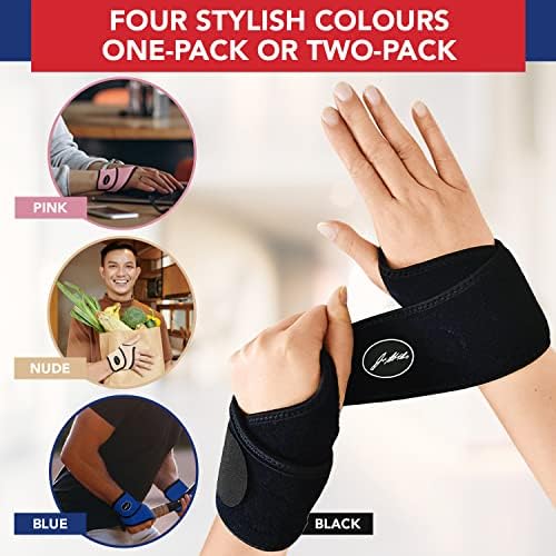 Doctor Developed Wrist Brace - Wrist wrap for Carpal Tunnel Arthritis,Tendonitis, Hand Support - Ideal for Fitness, Weightlifting - Handbook included (Black(Pack of 1), Wrist Brace)