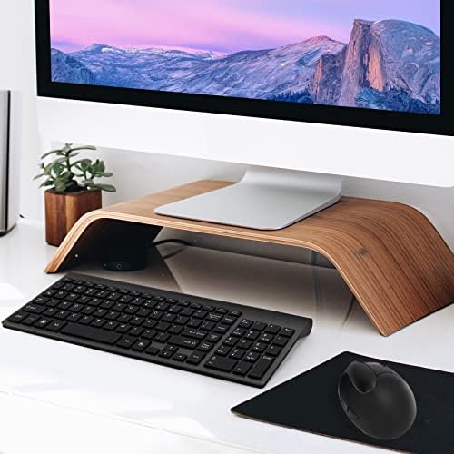 Fonicer 2.4GHz Wireless Vertical Ergonomic Mouse and Keyboard Combo Ultra-Thin Portable Size for PC Desktop Computer Laptop Mac For Students or Small Hands