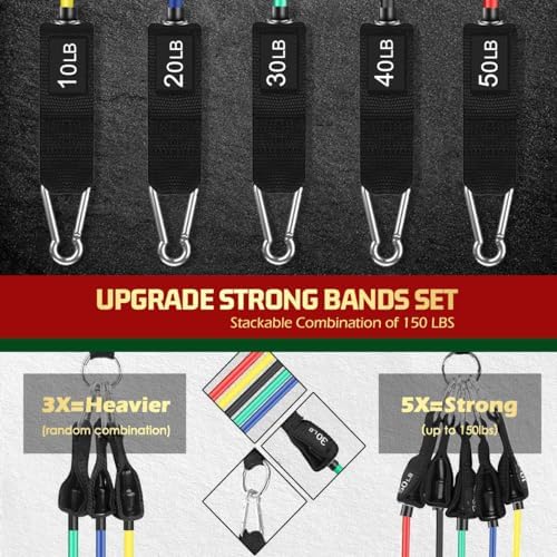 VEICK Resistance Bands with Handles, Exercise Tube Bands Set for Workouts