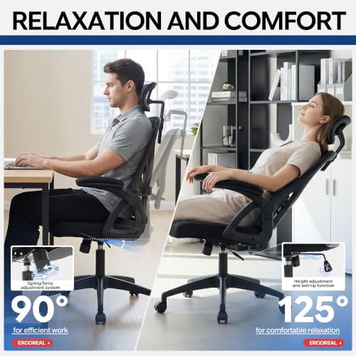 Ergonomic Mesh Office Chair with Headrest, Lumbar Support, 400 lbs