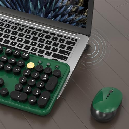 Colorful MPTOG Wireless Computer Keyboard and Mouse Combo (Dark Green)