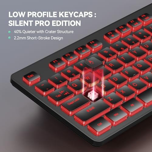 TECKNET Wired Keyboard, Silent Typing, Full-Size Layout,RGB Backlit
