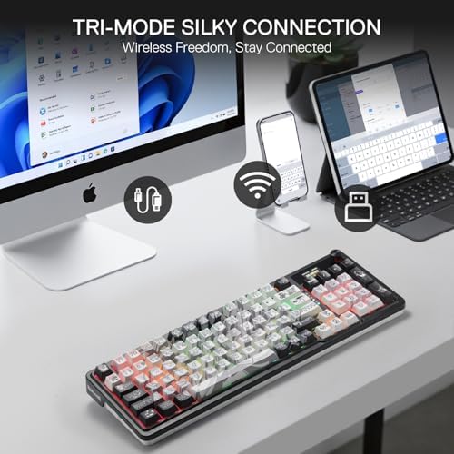 Redragon K719 PRO Wireless 95-Key Gasket Gaming Keyboard, TFT Screen & Knob