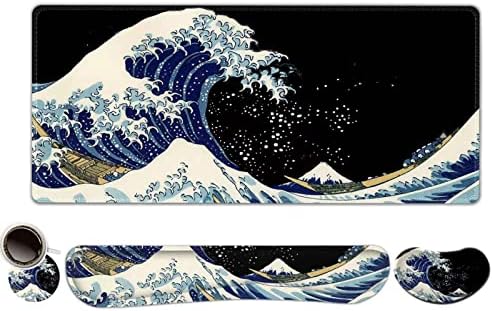 ToLuLu Extended Gaming Mouse Pad, Ergonomic Keyboard Mouse Wrist Rest Set