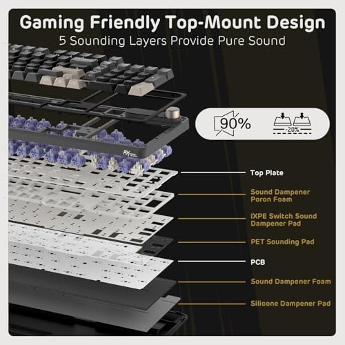 RK ROYAL KLUDGE S98 Wireless Mechanical Keyboard with Smart Display & Knob