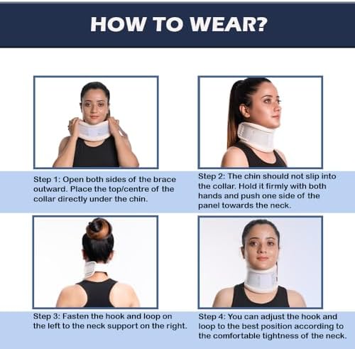 Wonder Care Rigid Cervical Collar Neck Brace for Restricting Cervical Motion -Relieves Neck Discomfort, Pain and Spine Pressure for Women and Men