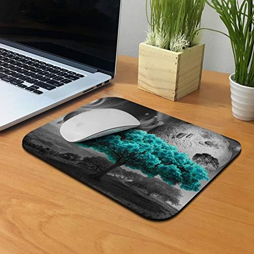 Non-Slip Rectangle Mousepad, WIRESTER Fantasy Green Tree Mouse Pad for Home, Office and Gaming Desk