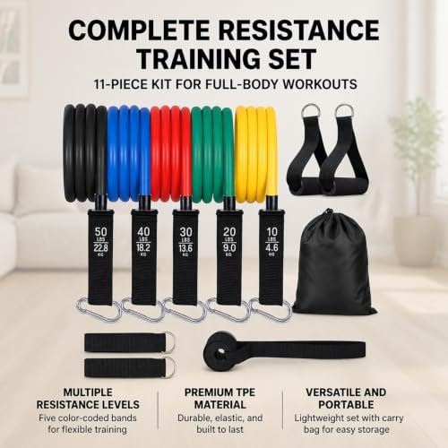 Home Workout Equipment - Resistance Band Handles - Hand Grip Strengthener