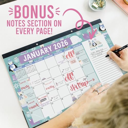 Large Desk Calendar 2026 - Desktop Calendar 2026-2027