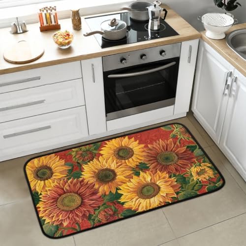 Sunflower Kitchen Mats Cushioned Anti Fatigue Kitchen Rugs Non-Slip A-1