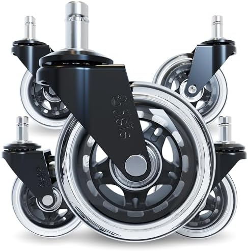 The Office Oasis Original Office Chair Wheels (As Seen On PBS), Clear