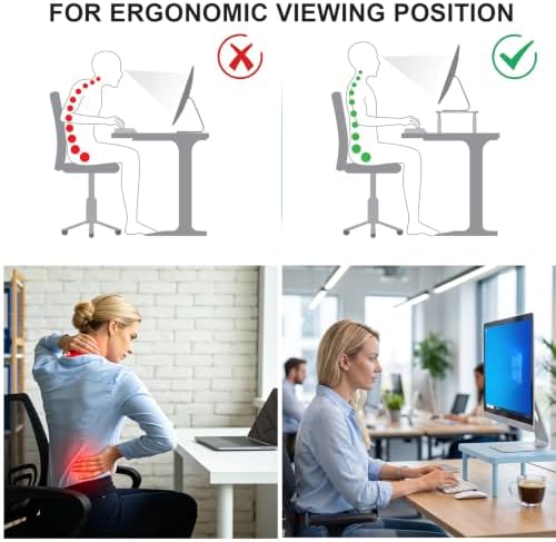 WALI Computer Monitor Stand for Desk, Adjustable Laptop Riser, up to 44 lbs