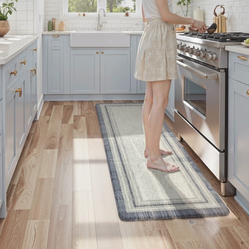 KIMODE Anti Fatigue Kitchen Mats for Floor, Farmhouse Rug for Kitchen Floor