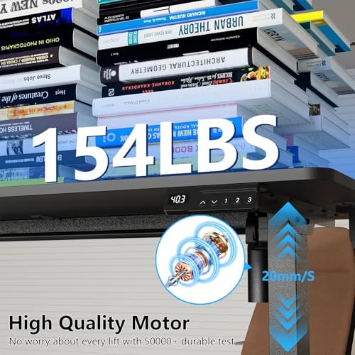 Electric Standing Desk, 47.2" Adjustable Desk with 3 Memory Height