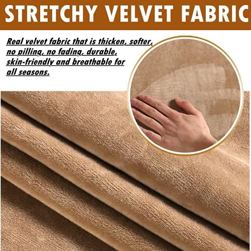 Stretch Velvet Armrest Covers Spandex Anti-Slip Arm Covers for Chairs Sofa Armchair Slipcovers for Recliner Sofa with Twist Pins 2pcs (Leather)