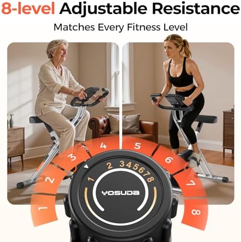 YOSUDA Folding Exercise Bike, 5 IN 1 Foldable Stationary Bike for Seniors