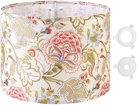 GO&SO Lamp Shades 1Pc,16" D x 10" H,Multicolored Floral Large Drum